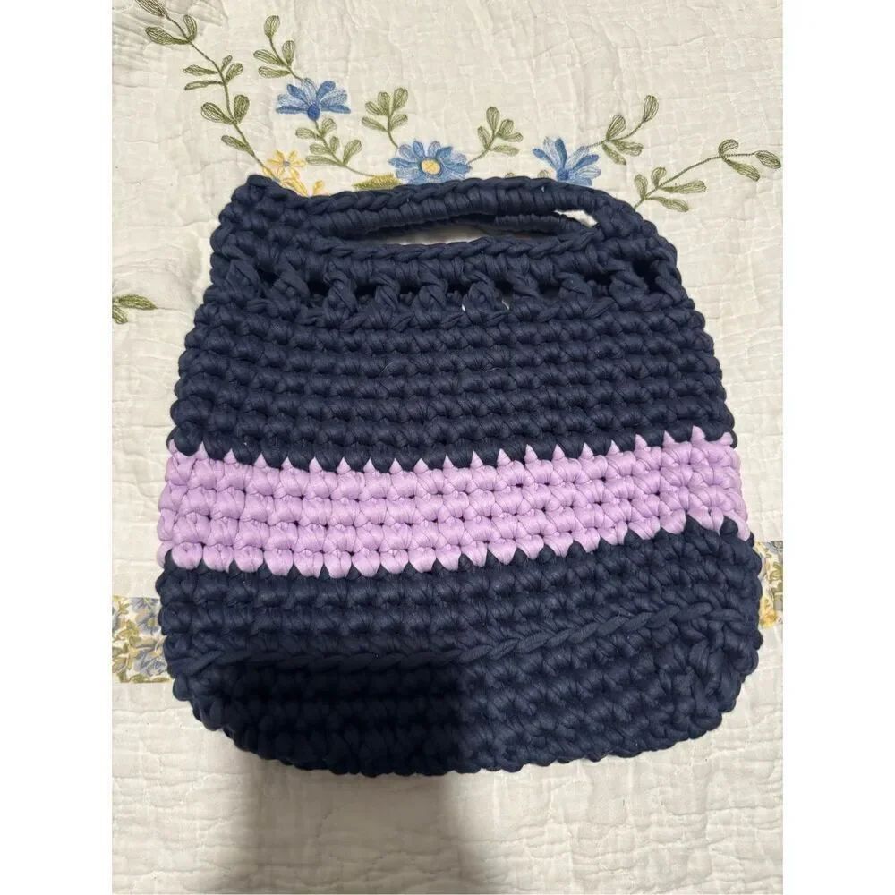 Crotche small bag blue light purple